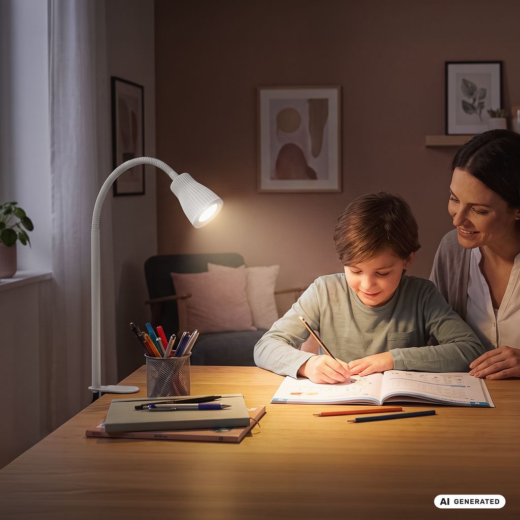 Riff Klemmlampe - 3,5W, 400lm, LED, Schwenkbar, Warmweiß, Altweiß