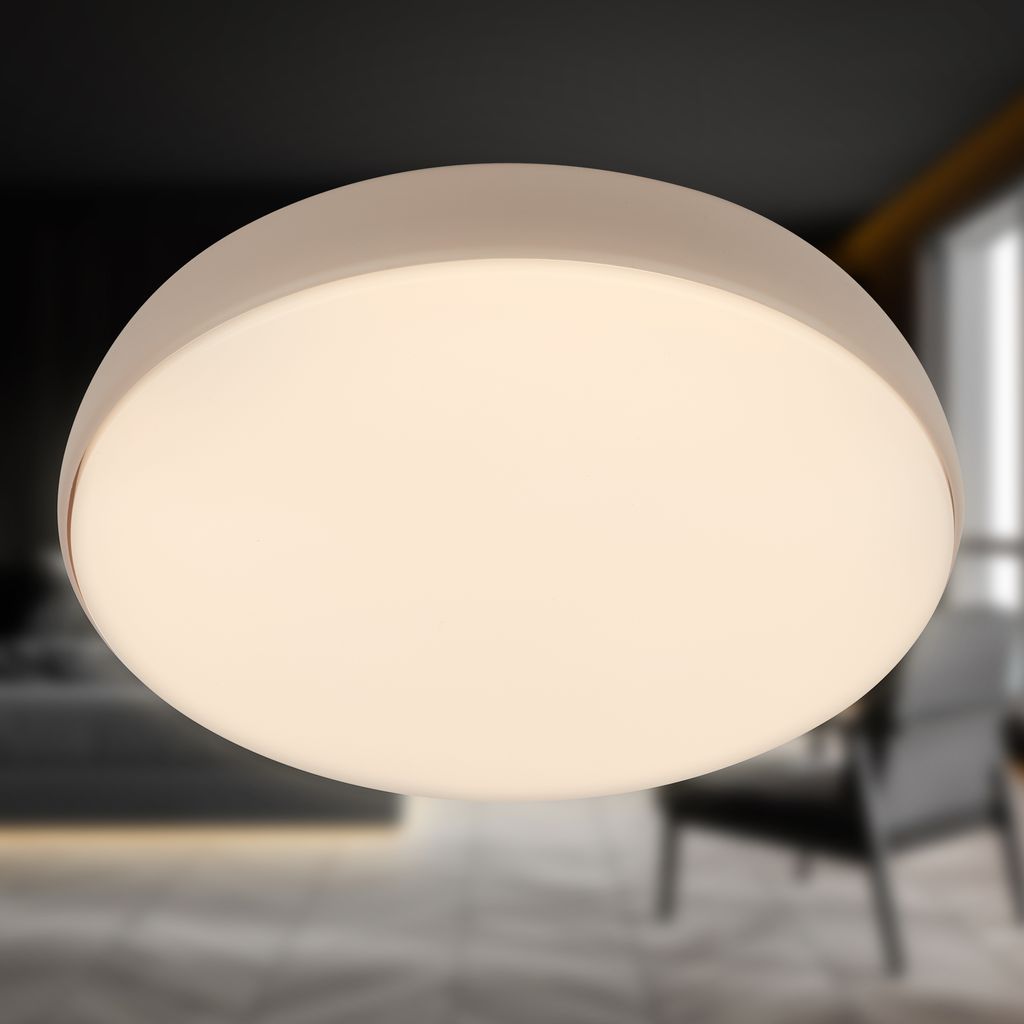 Nikan Deckenleuchte Ø28,5 cm - 22W, 2300lm, LED, Dimmbar, CCT, Fernbedienung, Beige