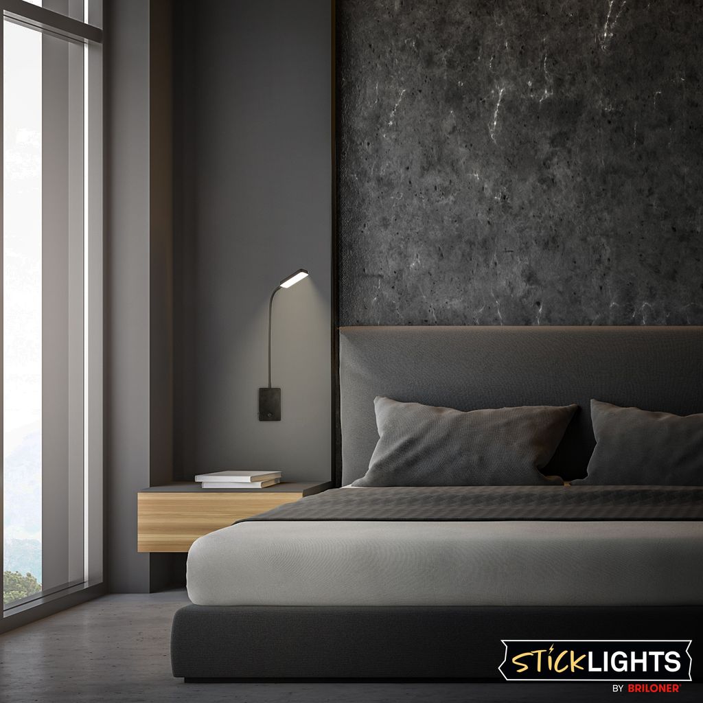 Cielo leeslamp - 2W, 200lm, LED, oplaadbare batterij, dimbaar, touch, zonder stroomaansluiting, zwart