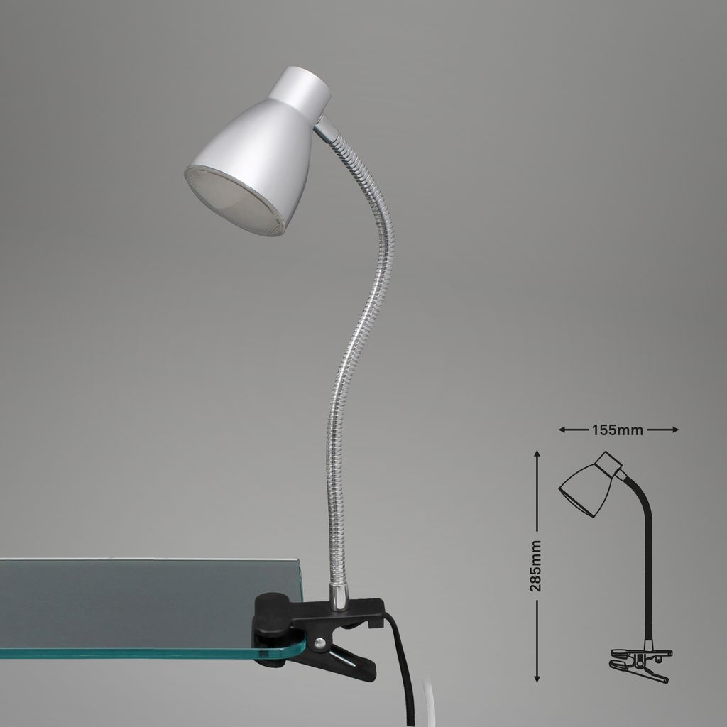 LED Klemmleuchte 28,5 cm 2,5W 250lm titan