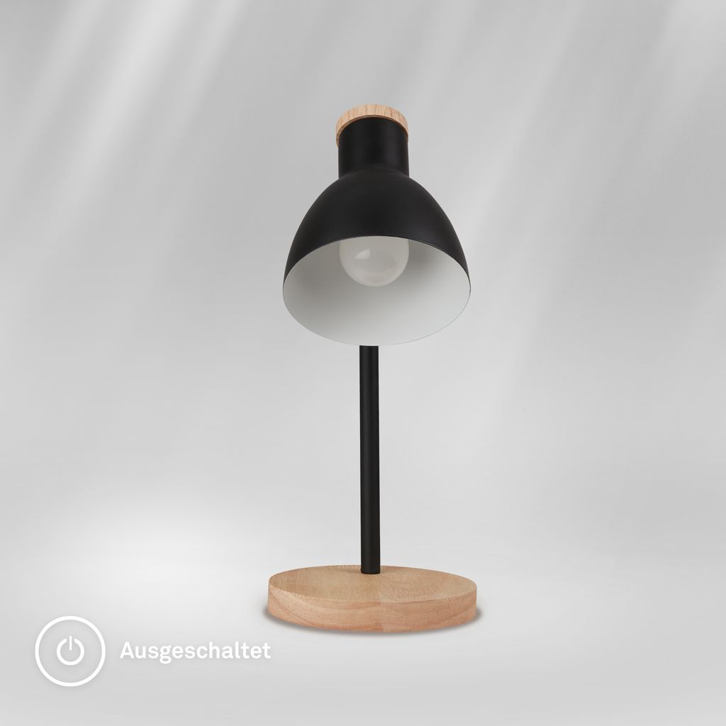 Prep Tischlampe - mit Schalter, E14 Fassung, max. 10W, Schwarz-Holz
