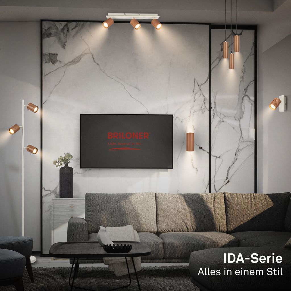 Ida Ceiling Spotlight 45 cm - GU10 Socket, max. 9W, Adjustable, Coffee-Warm grey