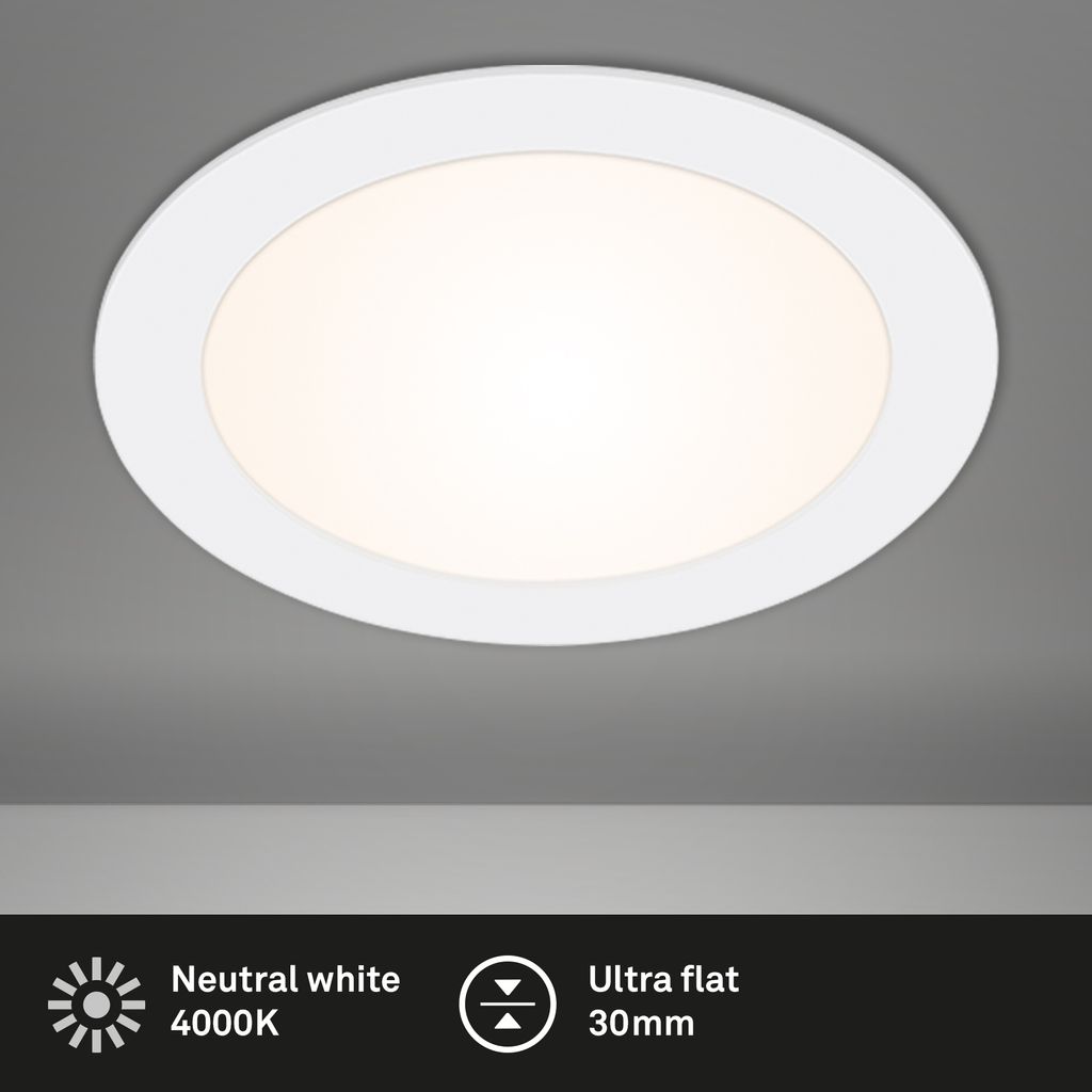 LED Einbauleuchte, Ø 17 cm, LED-Modul, 12W, 1200 lm, weiß