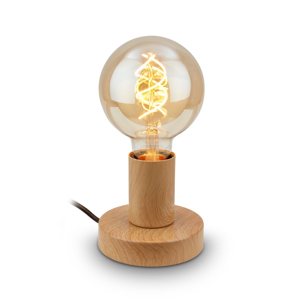 Tischlampe Tischleuchte Wohnzimmer Schlafzimmer Retro Vintage Kabelschalter 1