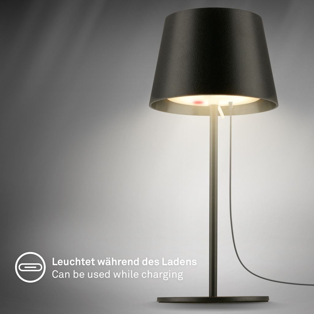 Nivo Tischlampe - 1,2W, 120lm, Kabellos, LED, Touch, Dimmbar, Schwarz