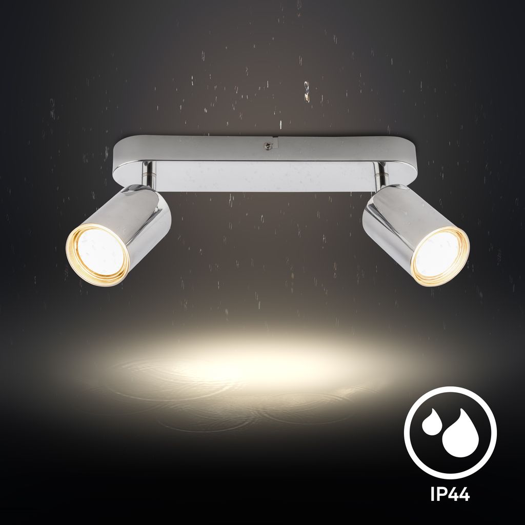 Nerida Ceiling Spotlight 27 cm - GU10 Socket, max. 9W, Adjustable, IP44, Chrome