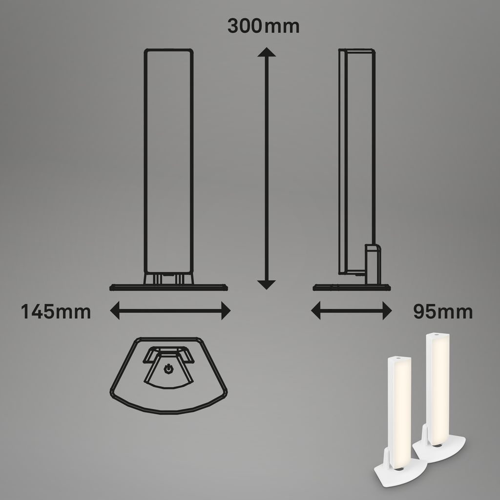 LED Akku-Tischleuchte, 30 cm, Memory, 7W, 700lm, weiß