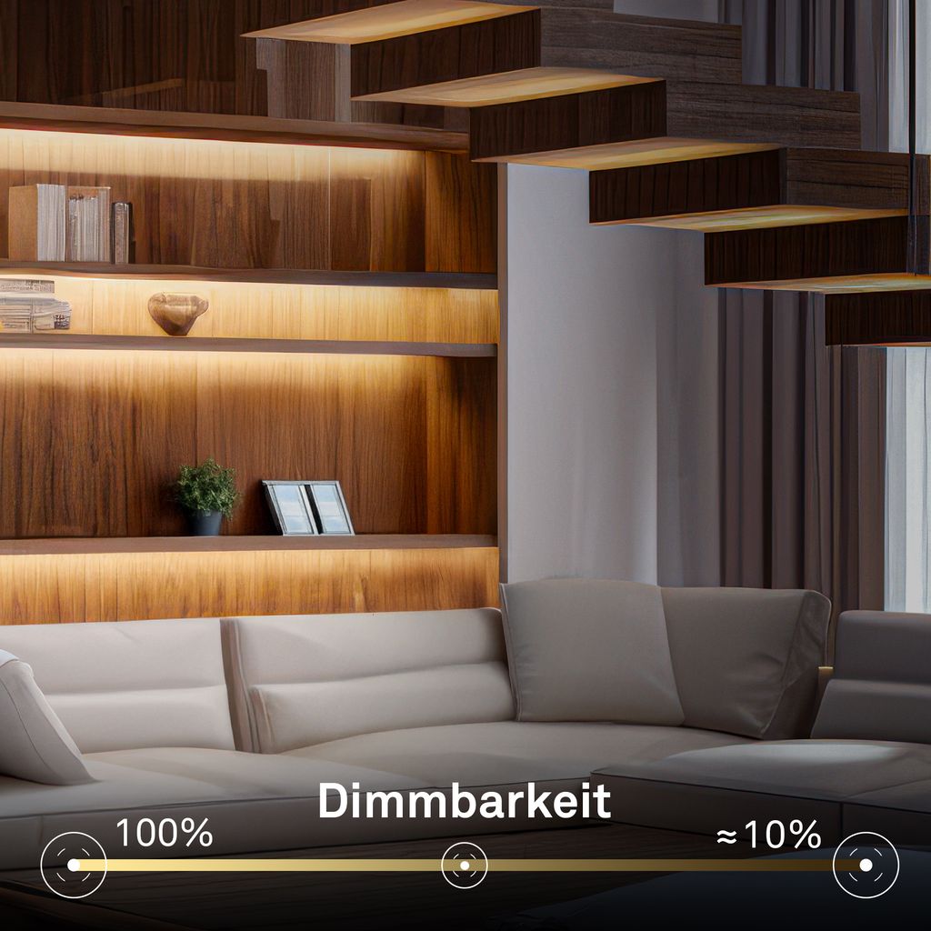 COB LED Streifen 5 m - Dimmbar, Fernbedienung, Warmweiß, Kürzbar, Weiß