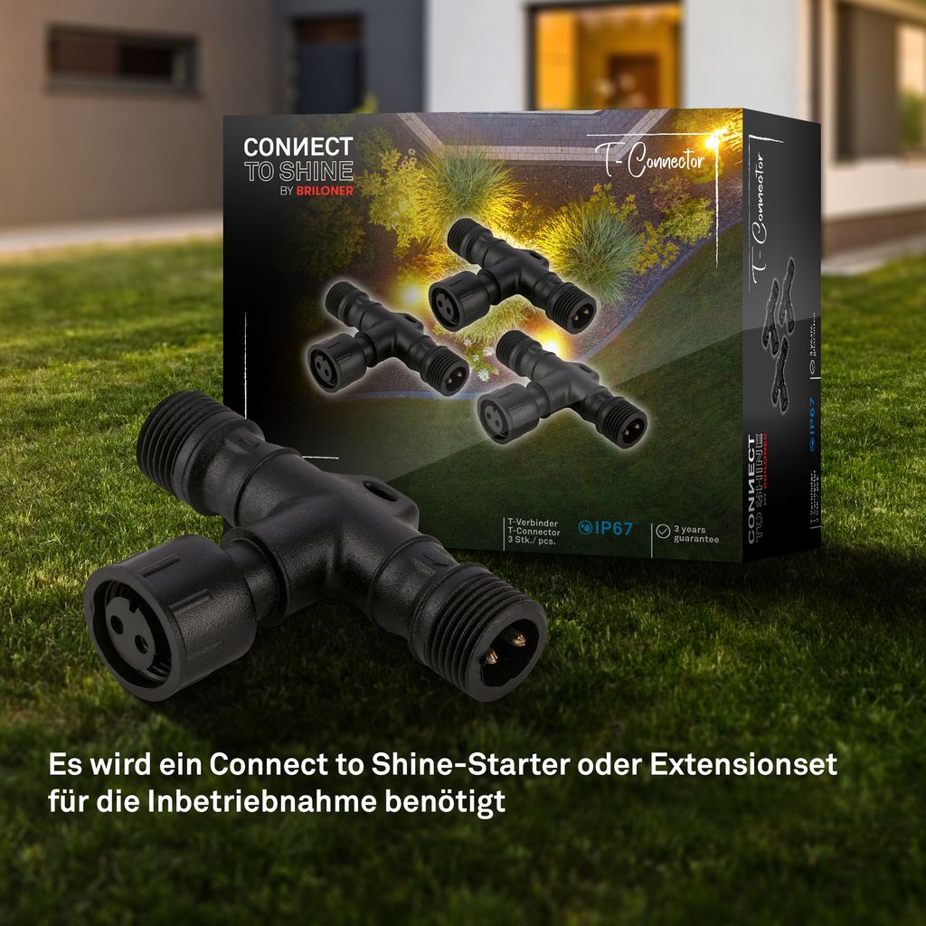 CONNECT TO SHINE 3er Set T-Verbinder für System-Erweiterungen, IP67
