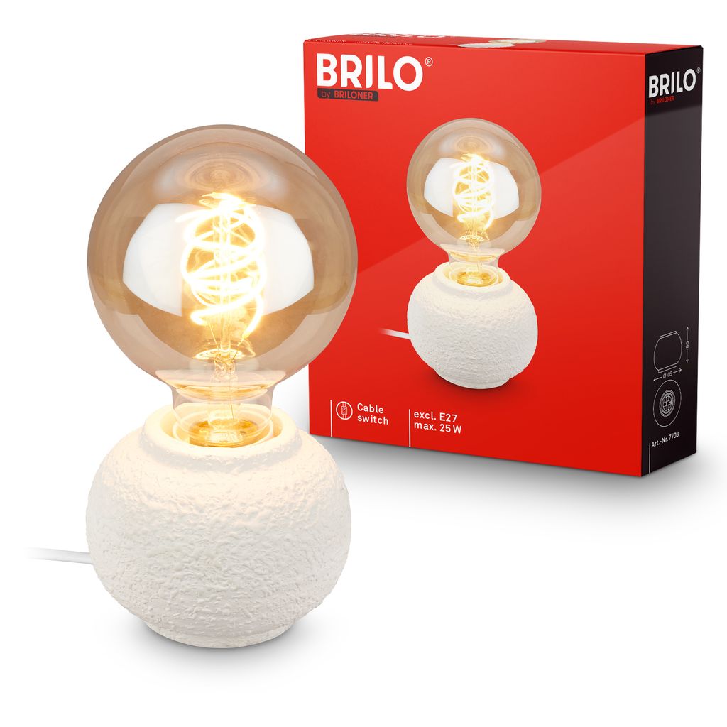 Amba Tischlampe - mit Schalter, Keramikfuß, E27 Fassung, Weiß
