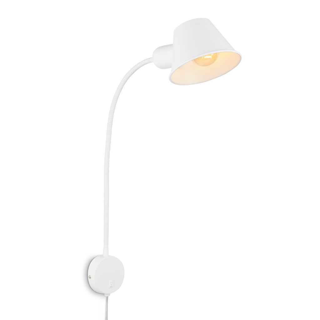 Bettleuchte Bettlampe schwenkbar Leselampe 1xE27 10W weiß Schlafzimmer Briloner 1