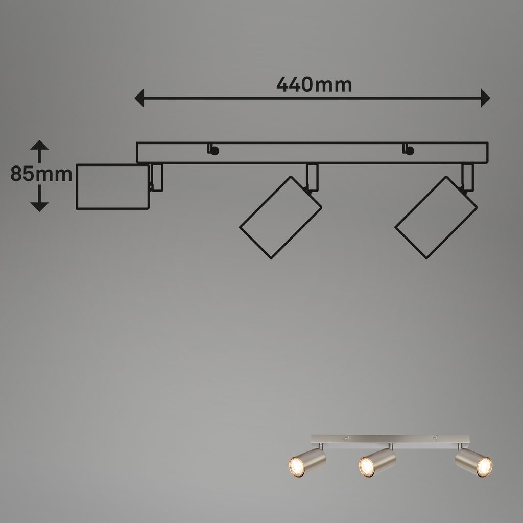 Deckenstrahler Deckenleuchte Deckenlampe Schlafzimmer Schwenkbar 3-flammig GU10 7