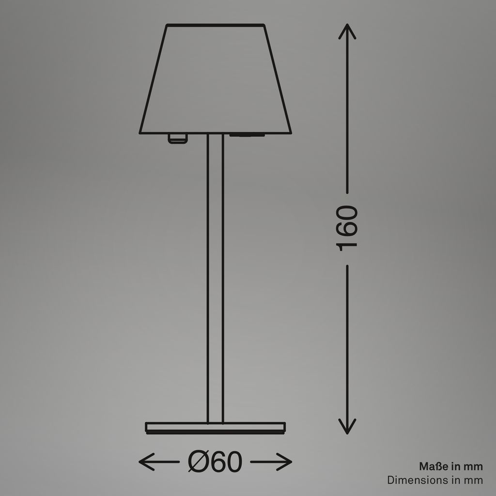 LED Tischlampe Akku LED Tischleuchte Kabellos Dimmbar Touch Aussen/Innen 9