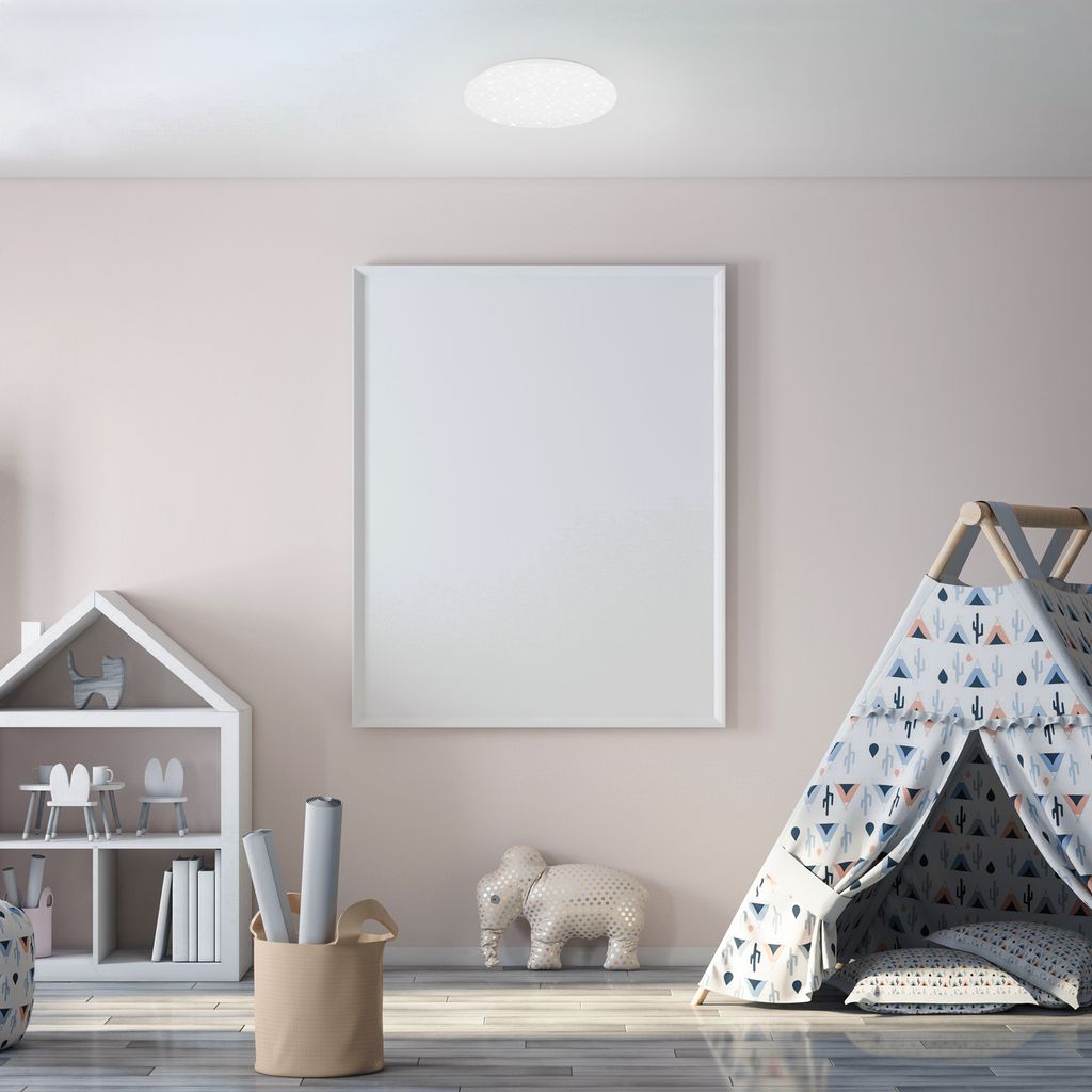 LED Deckenleuchte Deckenlampe Sternendekor 8 W weiß Metall Ø22cm Briloner 8