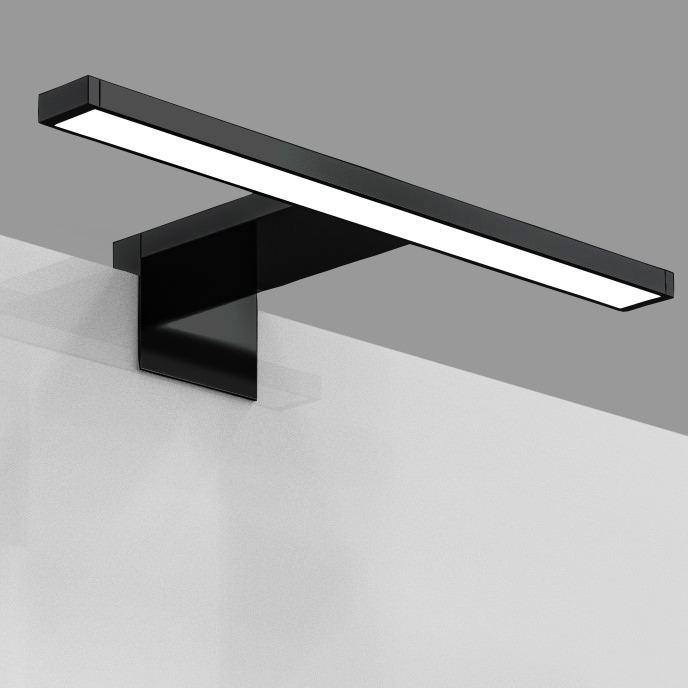 Spiegelleuchte - 5W, 650lm, LED, 2 in 1 Montage, 30cm, neutralweiß, schwarz