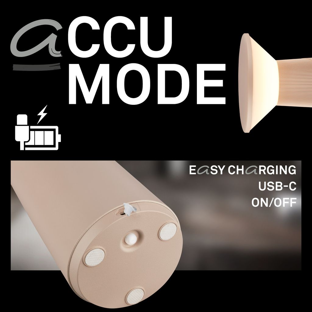 Briloner LED Tischlampe Kabellos 15x24cm 2.6W 200lm 2700K Warmweiß Dimmbar Design Award Beige - Tischleuchte Wohnzimmer Schlafzimmer Balkon 7