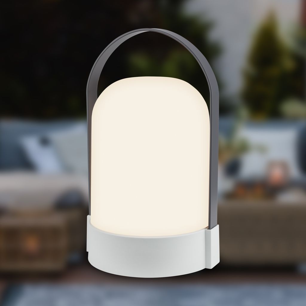 Asa Big Tischlampe - 1W, 90lm, Kabellos, LED, Dimmbar, Warmweiß, Lichtgrau