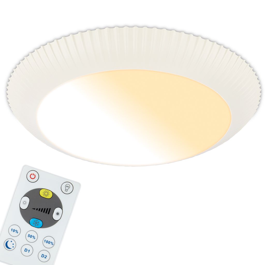 Solea Deckenlampe Ø46 cm - 18W, 2800lm, LED, Dimmbar, Fernbedienung, CCT, Altweiß