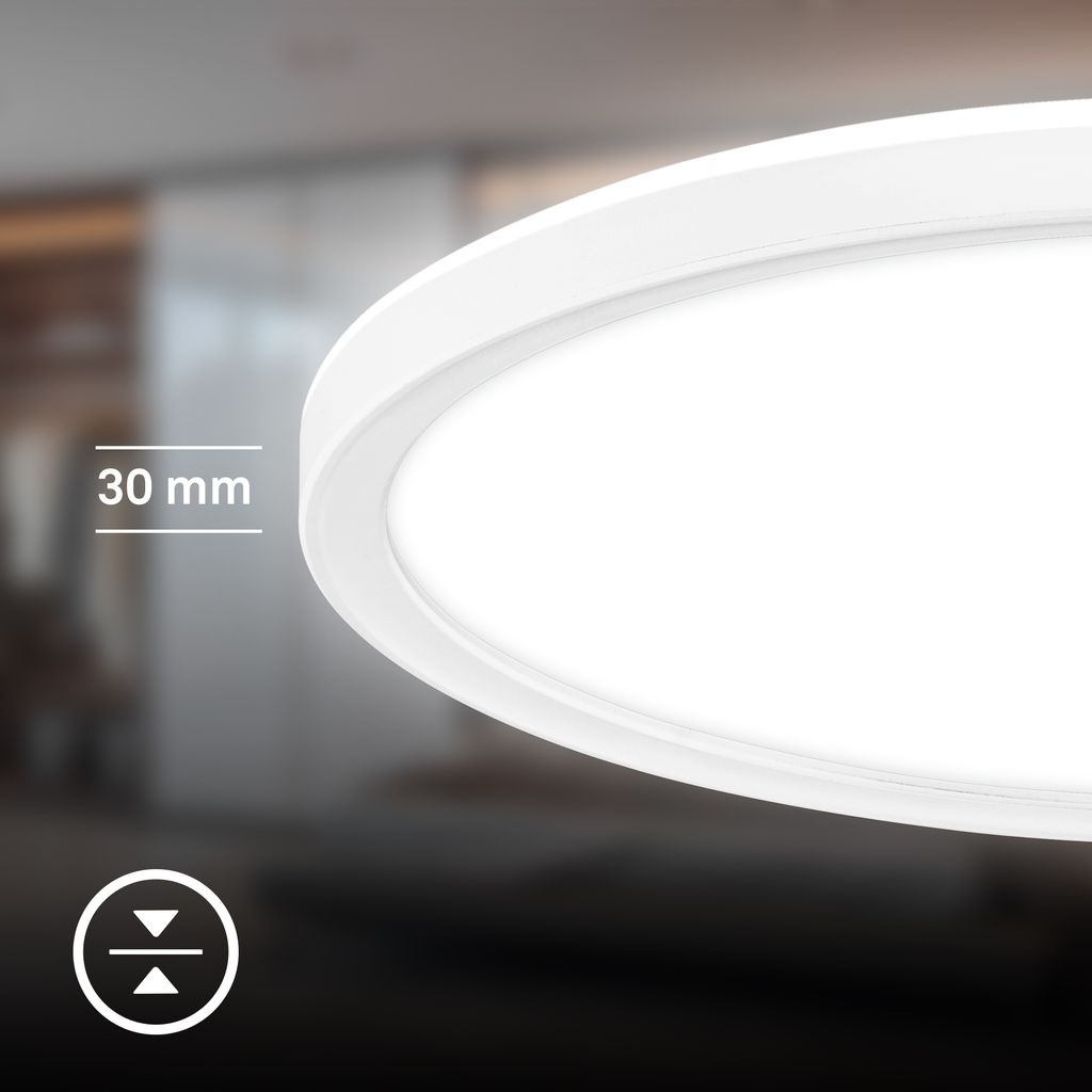 Slim Case Deckenleuchte Ø29 cm - 18W, 2400lm, LED, Dimmbar, Backlight, Weiß