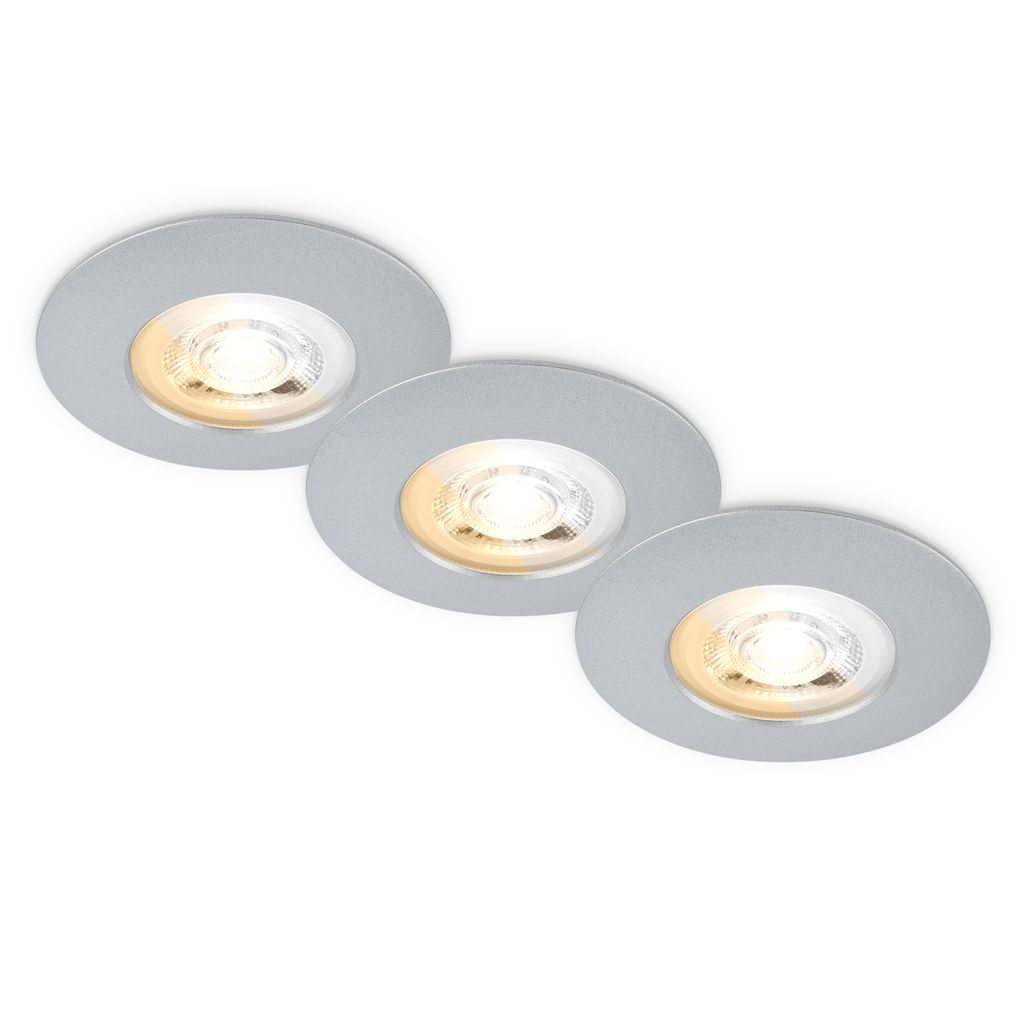 Dimara LED Einbaustrahler 68mm 3er Set - 230V, 4,9W, 460lm, CTS Schalter, IP65, Chrom-matt