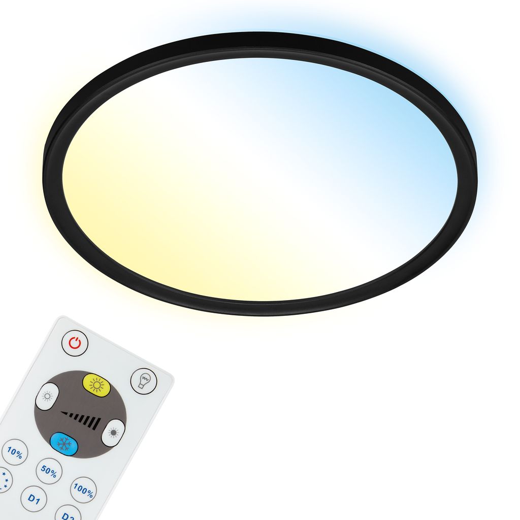 LED Panel Dimmbar Fernbedienung Ultraflach CCT 18W schwarz Kunststoff Briloner 0
