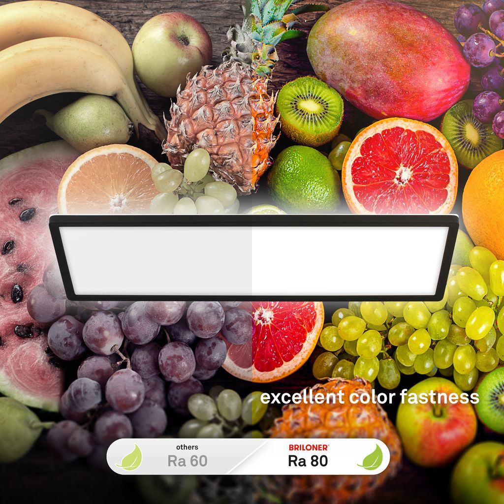 Briloner Deckenlampe LED Panel Ultra Flach Backlighteffekt Schwarz 5