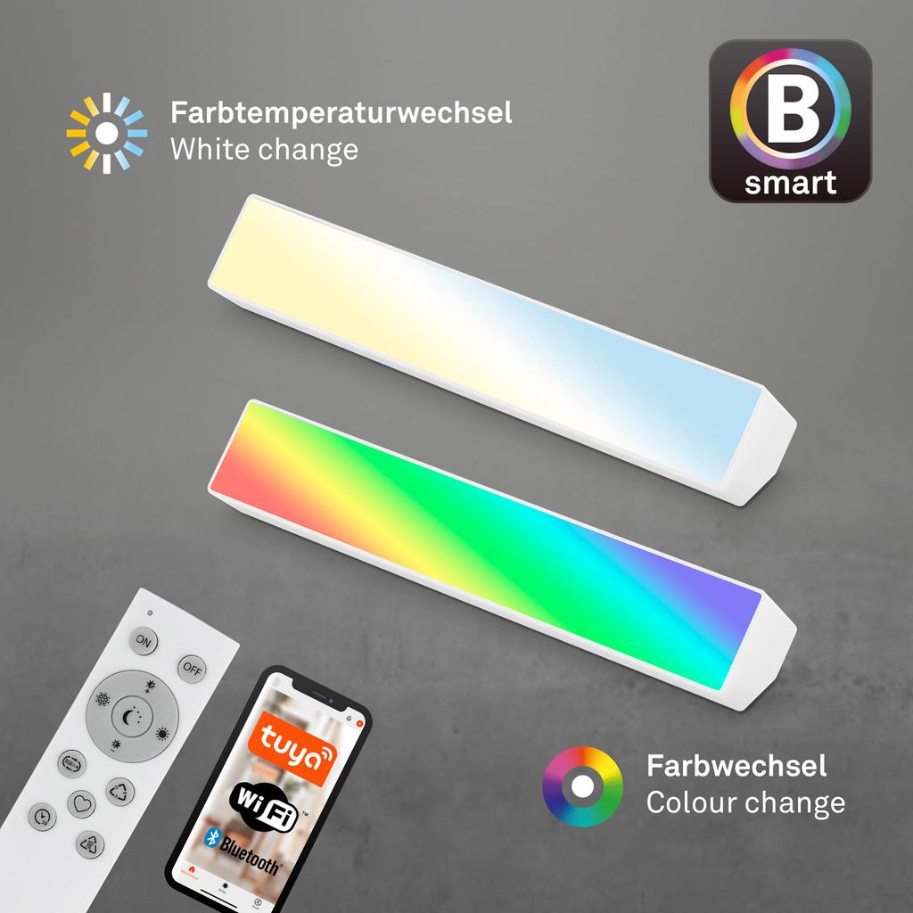 CCT RGB Wall Washer, 25,5 cm, 9 W, 850 lm, Weiß