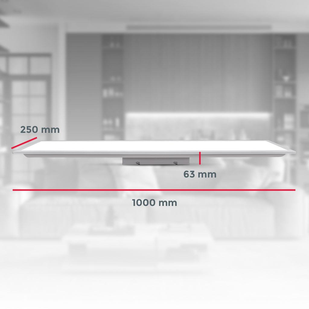 LED Panel 100x25 cm - 24W, 2600lm, dimmbar, Fernbedienung, CCT, weiß