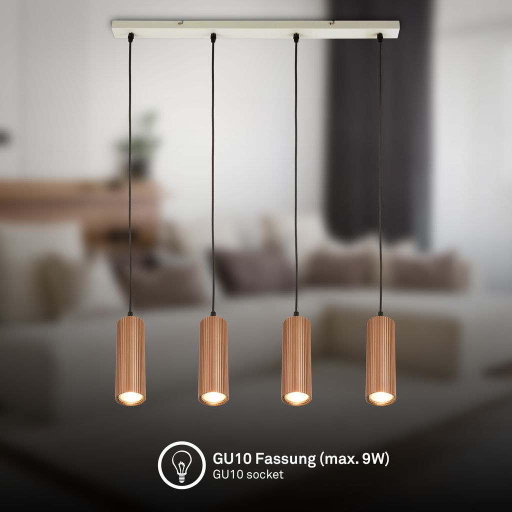 Ida Pendant Light - GU10 Socket, Max. 9W, Height-Adjustable, Coffee-Warm Grey