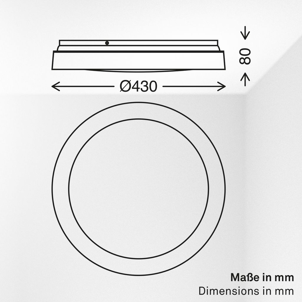 Gima Deckenlampe Ø43 cm - 24W, 2600lm, LED, Dimmbar, CCT, Schwarz, Goldfarben