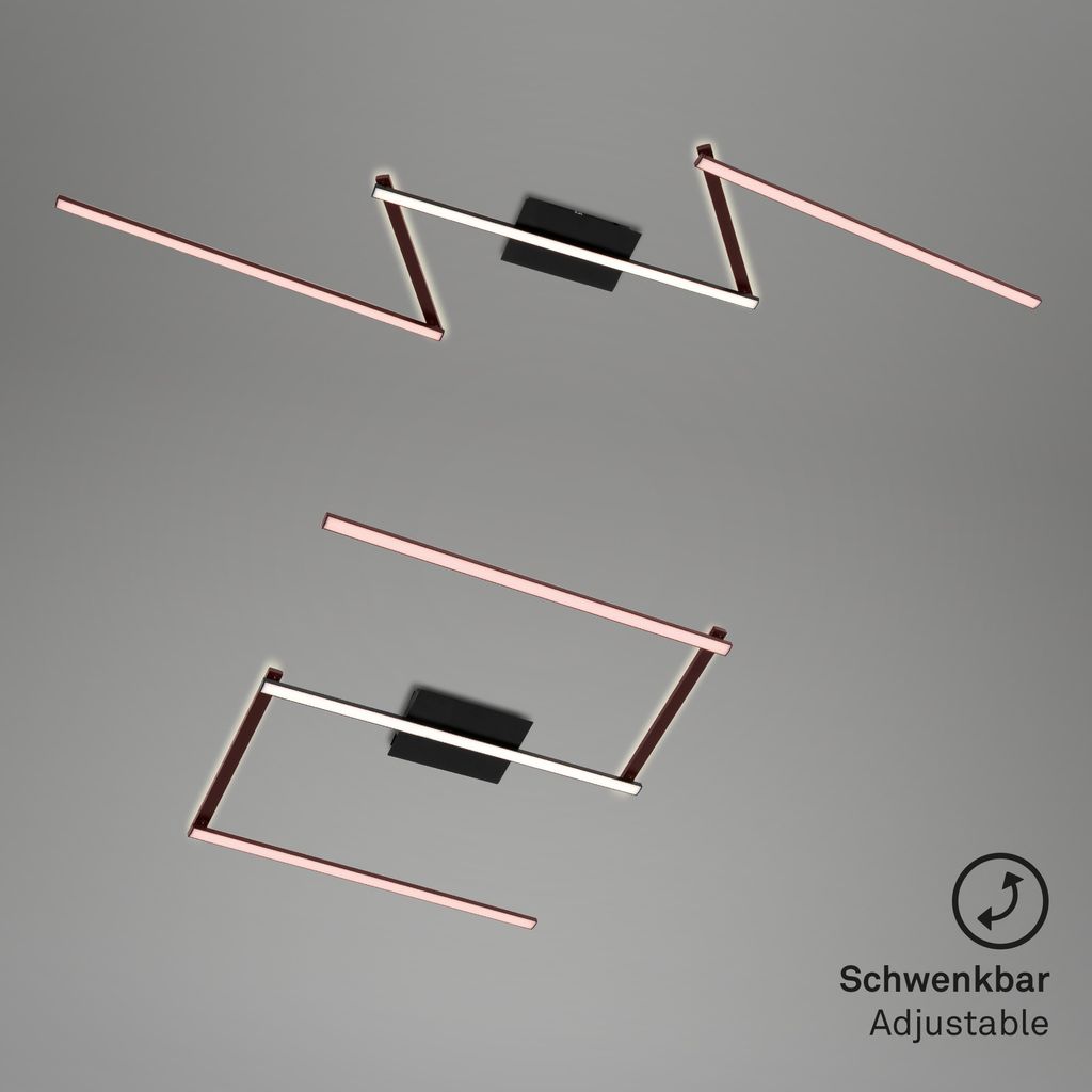 LED Deckenleuchte Schwenkbar 5-flammig 28 W schwarz Metall-Kunststoff Briloner 6