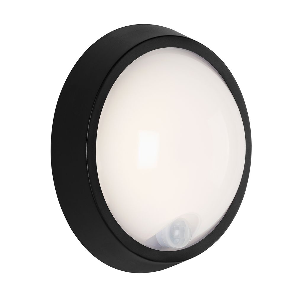 SENSOR LED Außenleuchte, Ø 17 cm, 12 W, Schwarz