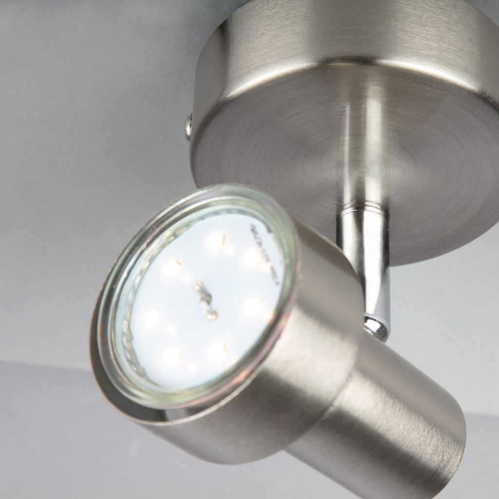 LED Spot Wandleuchte schwenkbar 1xGU10 3000K Ø8cm 3W nickel Metall Briloner 13