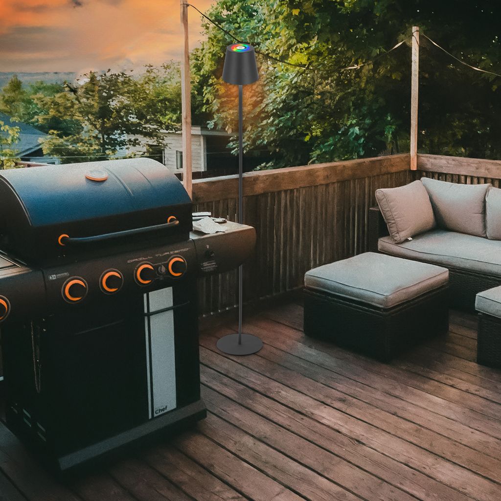 RGBW LED Stehlampe kabellos Stehleuchte Standleuchte Akku Wohnzimmer Aussen 6