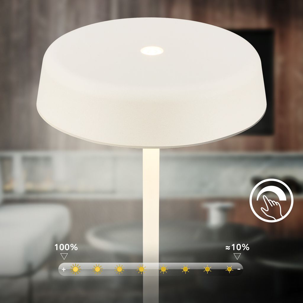 Pala Tischlampe - 2W, 200lm, Kabellos, LED, Touch, Dimmbar, Altweiß