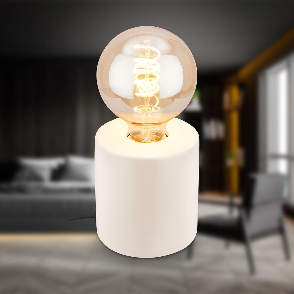 Tischlampe Tischleuchte Schlafzimmer Büro Kabelschalter Keramik Flur 1