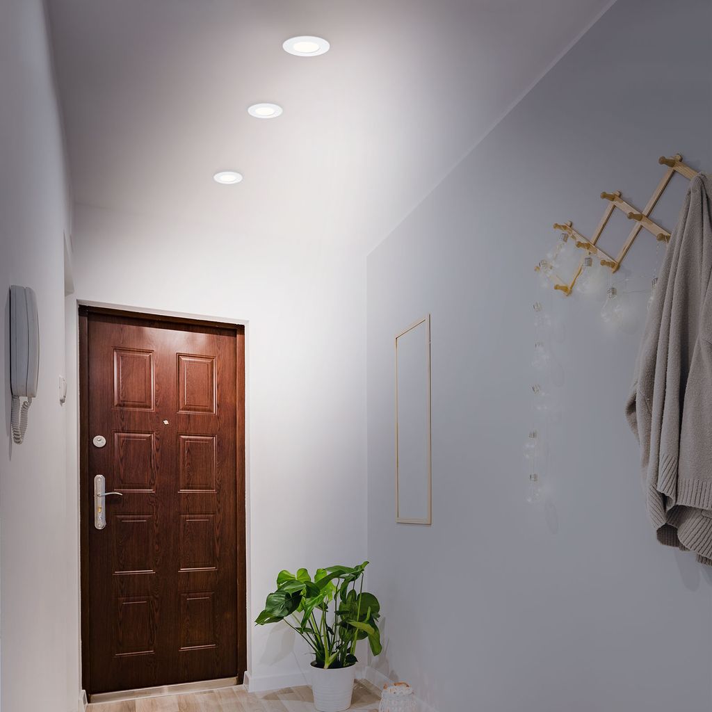 LED Einbauleuchte Badleuchte 3er Set IP44 4.9W weiß Kunststoff Ø8.5 cm Briloner 5