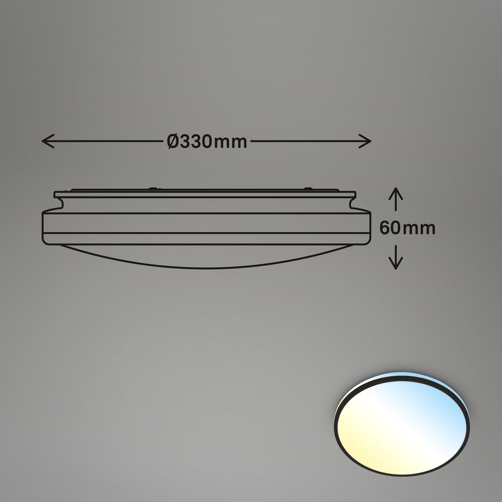 Briloner Pulup LED Deckenlampe, Dimmbar, Fernbedienung, Schwarz