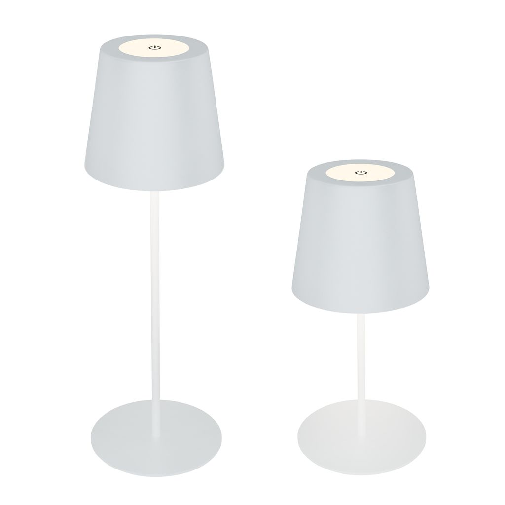 B.K.Licht Tischlampe - 2,5W, 200lm, kabellos, led, dimmbar, warmweiß, weiß