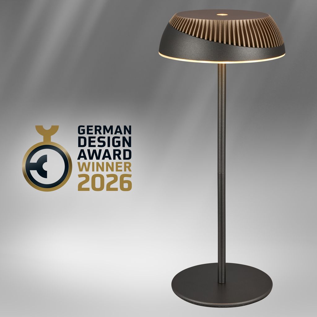 Alusta Tischleuchte - 2W, 200lm, Akku, LED, Touch, Dimmbar, Anthrazit, Bronze metallic