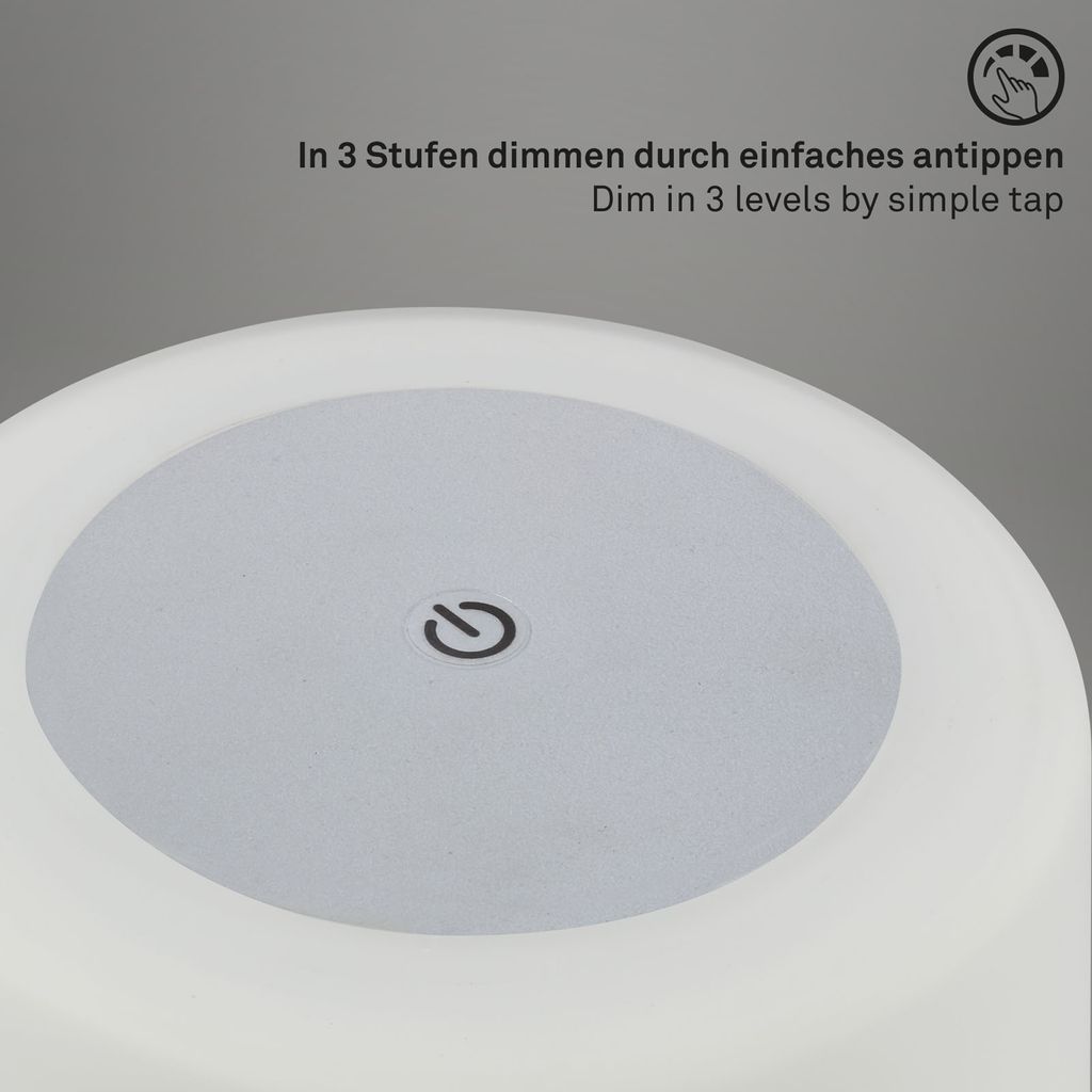 LED Akku Tischleuchte, Ø12,5 cm, LED-Modul,  3W, 350 lm, schwarz