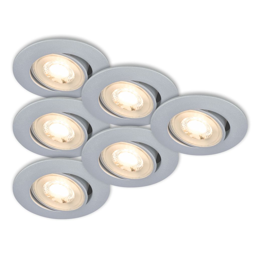 Besi Einbaustrahler 68mm 6er Set - 230V, 5W, 450lm, LED, Warmweiß, Weiß