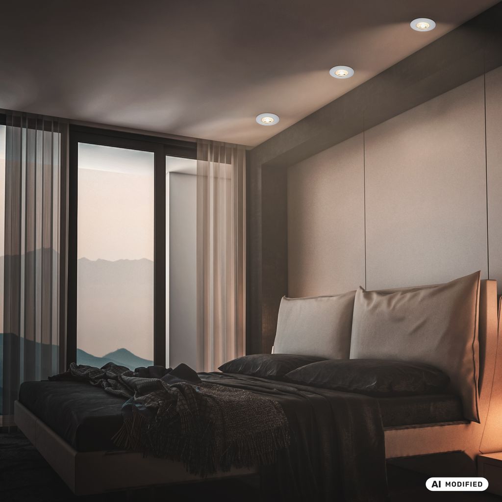 Dimara LED Einbaustrahler 68mm 3er Set - 230V, 4,9W, 460lm, CTS Schalter, IP65, Chrom-matt