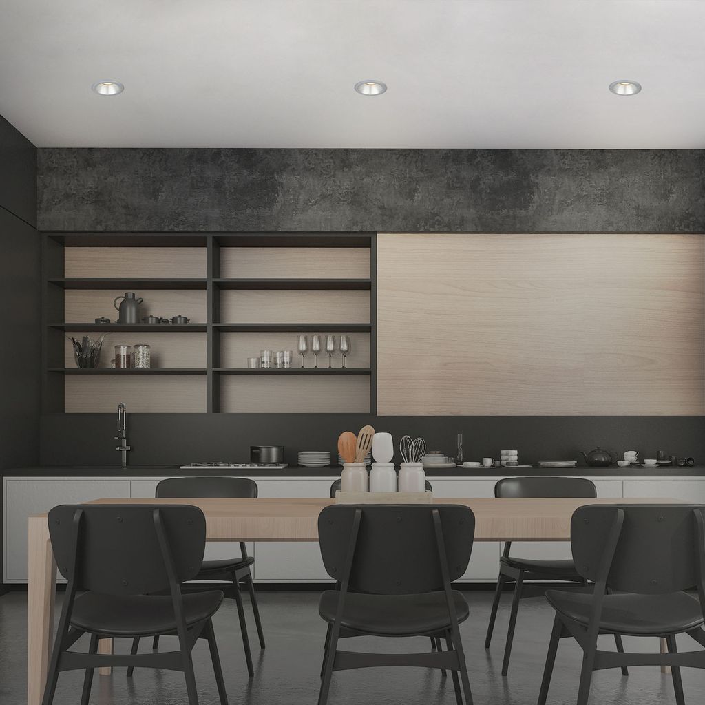 LED Einbauleuchten 3er Set GU10 versenkte Fassung IP23 chrom Ø9.5cm Briloner 2