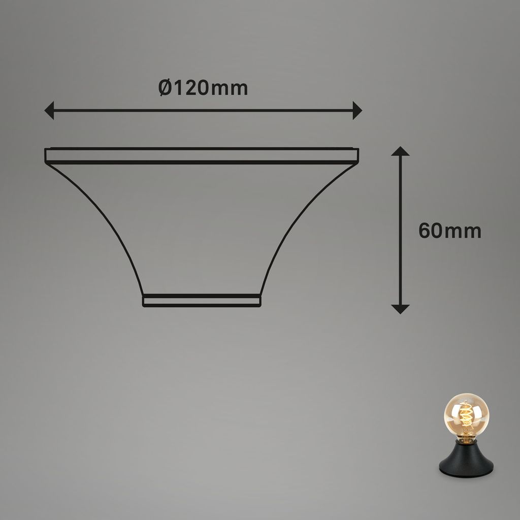 Deckenleuchte 6 cm 1x exkl. E27 max. 10 Watt schwarz