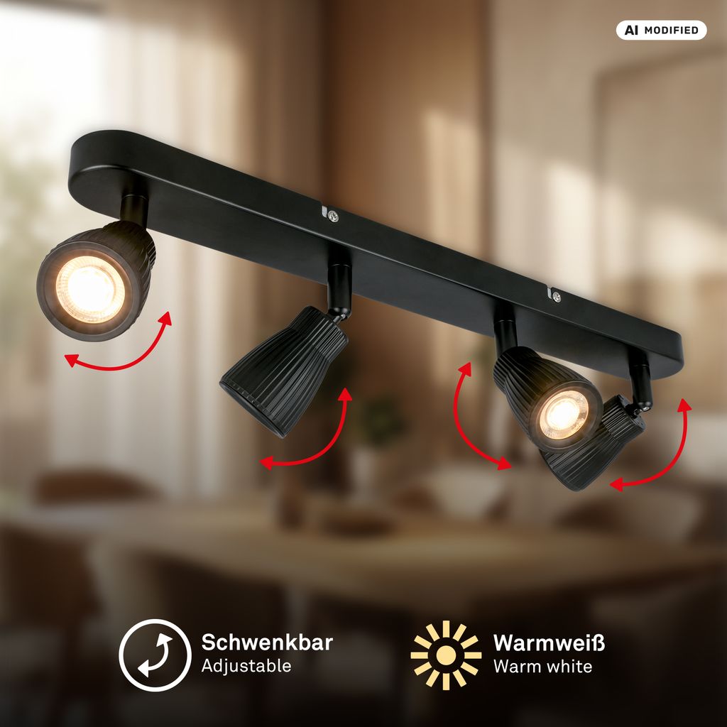 Riff Ceiling Spotlight 20 cm - 14W, 1600lm, LED, Adjustable, Black