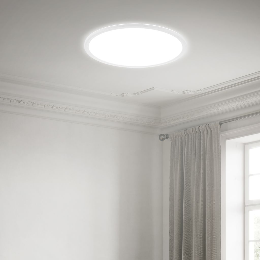 Slim LED Panel, backlight, flat, 48cm round, 30W, 4000K, white