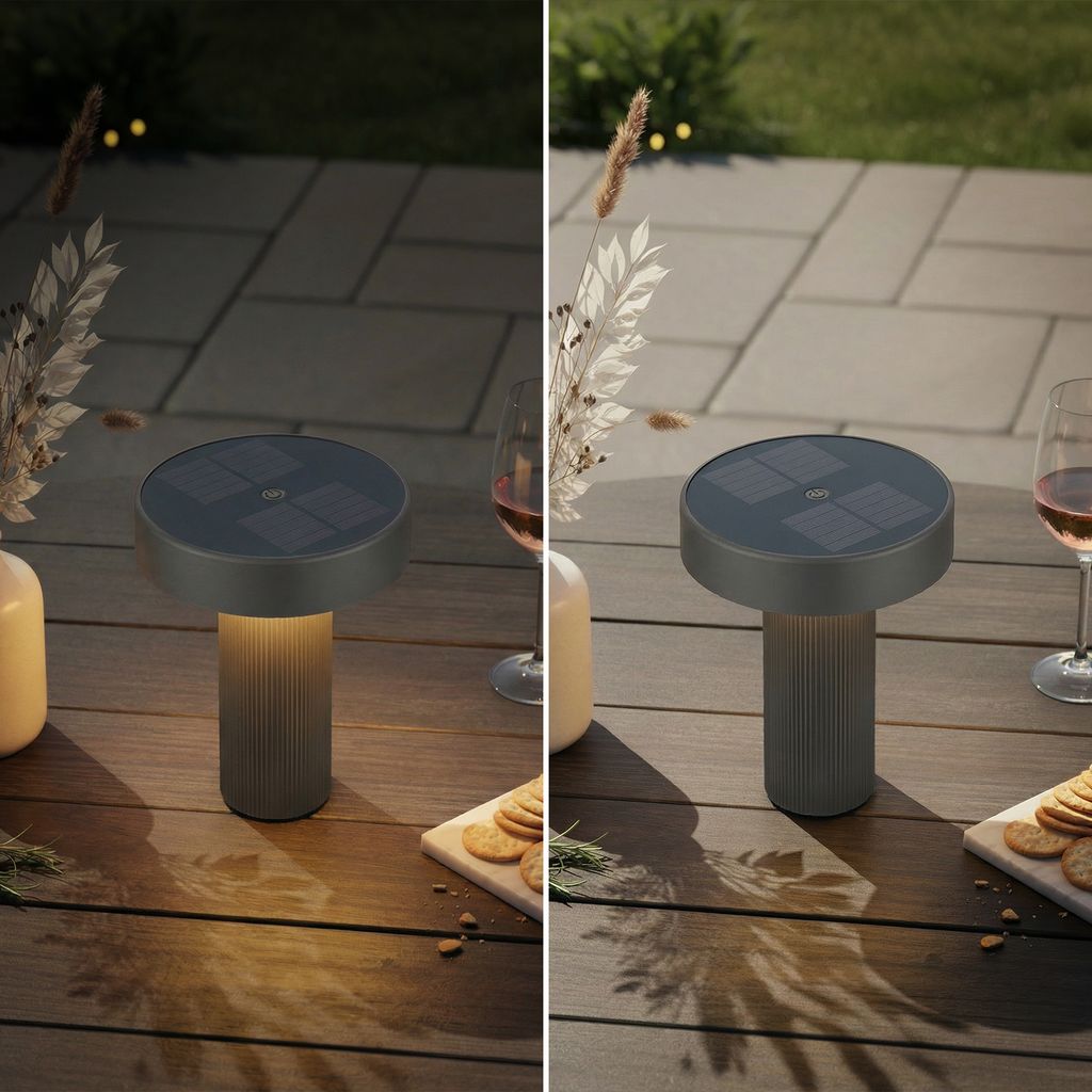 Poga Tischlampe - 1W, 150lm, Kabellos, LED, Dimmbar, Solar, Anthrazit
