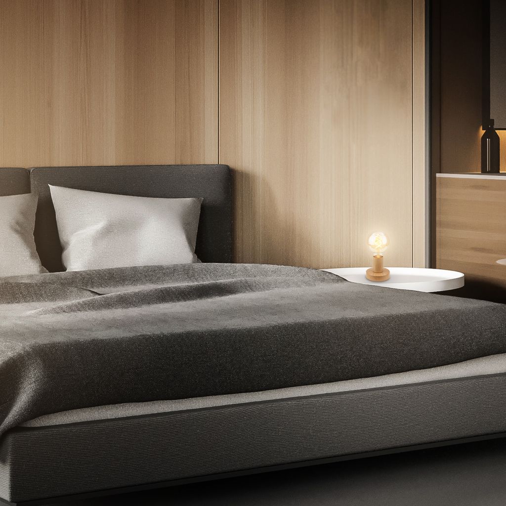 Tischlampe Tischleuchte Wohnzimmer Schlafzimmer Retro Vintage Kabelschalter 6