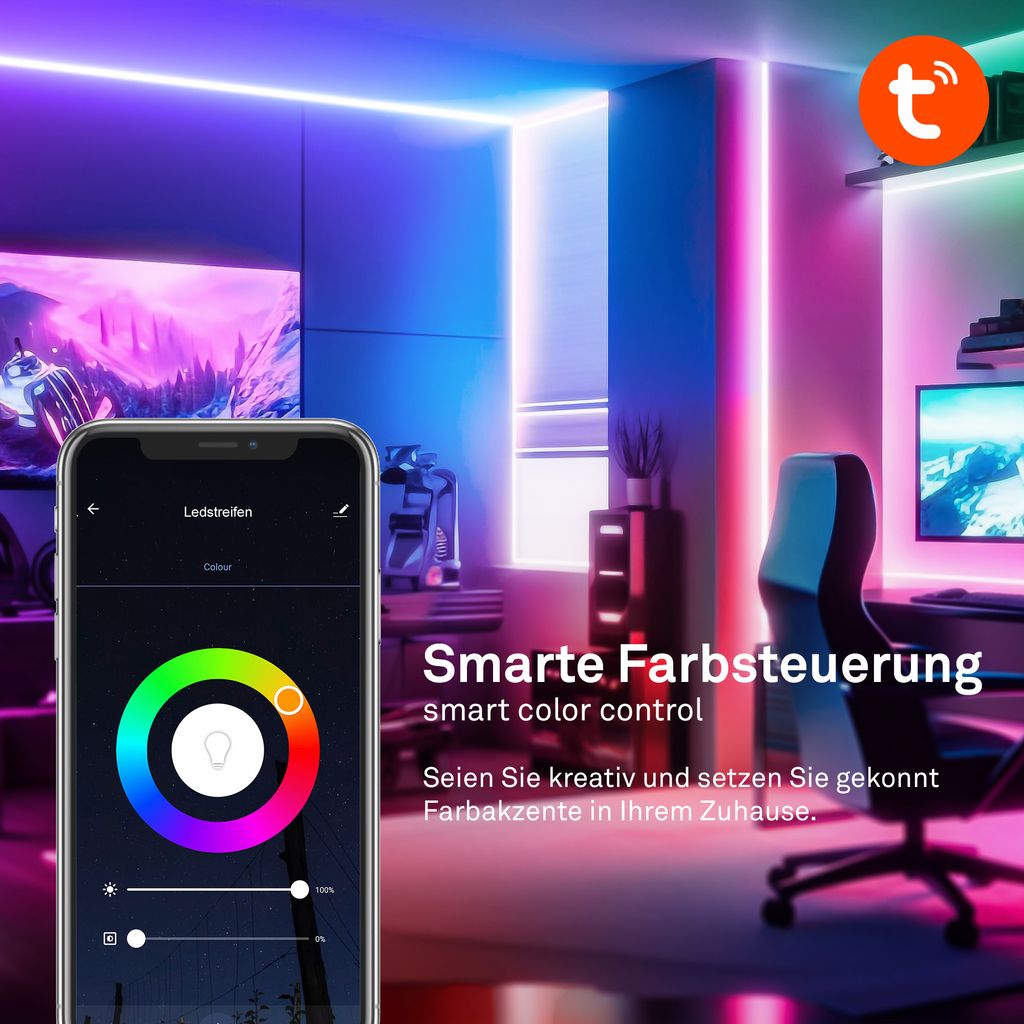 Pimp Your Stripe Starterset LED Strip 2m, IP44 Aussen, WiFi, RGB+W